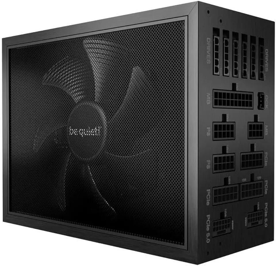 be quiet! Dark Power Pro 13 1300W Power Supply | ATX 3.1 Compliant | 80 Plus Titanium | Digital Regulation for PCIe 5.0 and PCIe 6+2 Graphics Cards, | 2X 12VHPWR Cable Included | BN500
