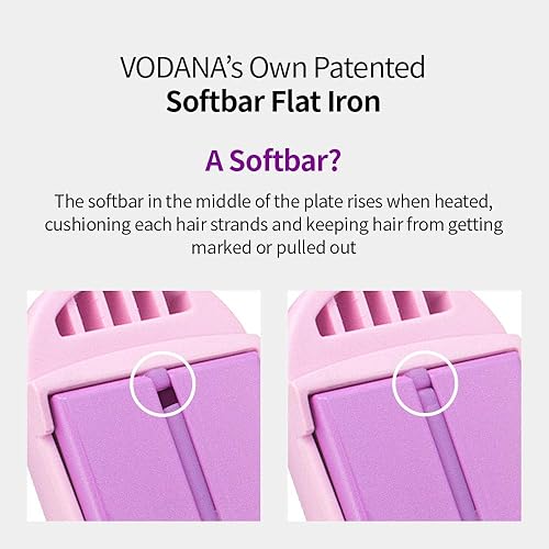 Miniatura 7 de VODANA Paquete de planchas profesionales para el cabello, plancha rizadora Glamwave de triple flujo, barra suave, plancha plana, lavanda