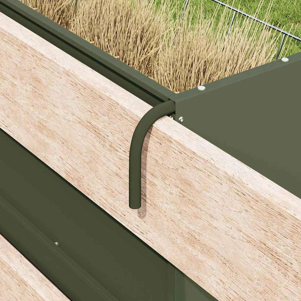 Comedero para heno colgante verde oliva de acero laminado en frío, 61 x 33 x 66 cm, capacidad de 5 kg, resistente a la intemperie, para interior y exterior, estable para animales pequeños