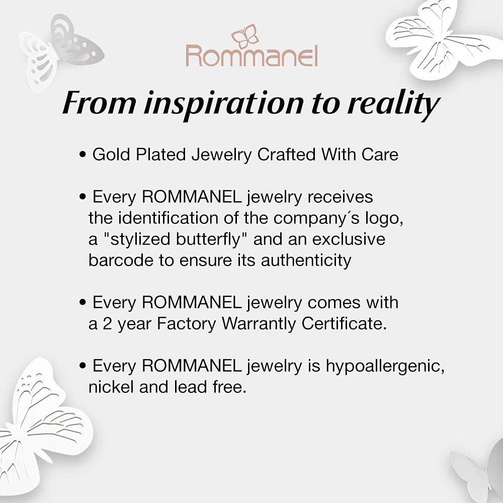 Rommanel 18K Gold Plated Earring Set: Dual Pairs of Floral Heart Studs, Hypoallergenic & Nickel Free Gold Flower Earrings - Chic & Timeless