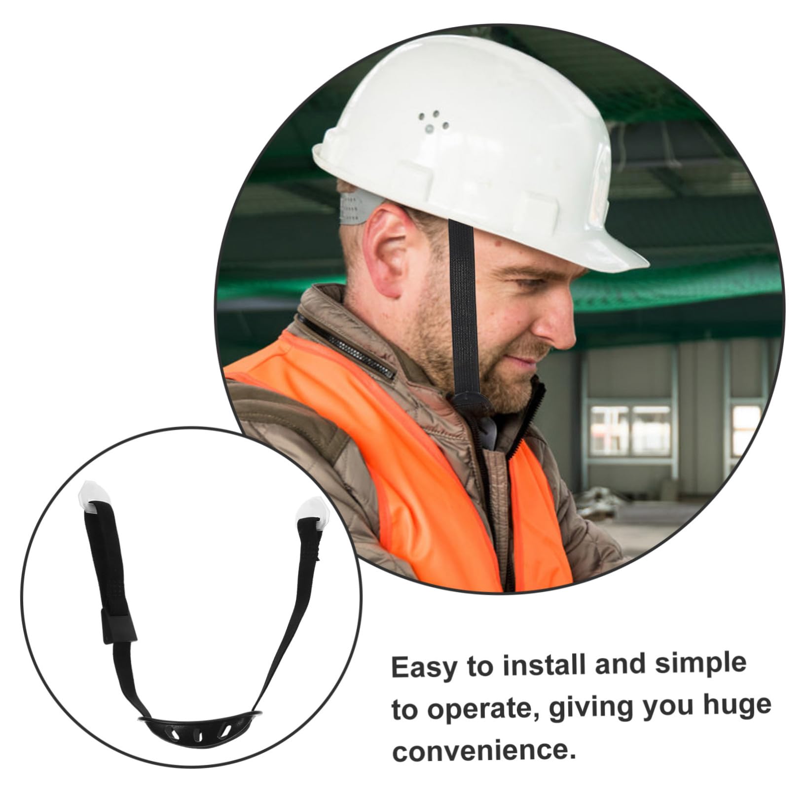 Sottogola per Elmetto Regolabile Y Nero, Supporto Protettivo | Casco e Hard Hat, Uso in Cantiere e Lavoro, Fit, Plastico e Poliestere