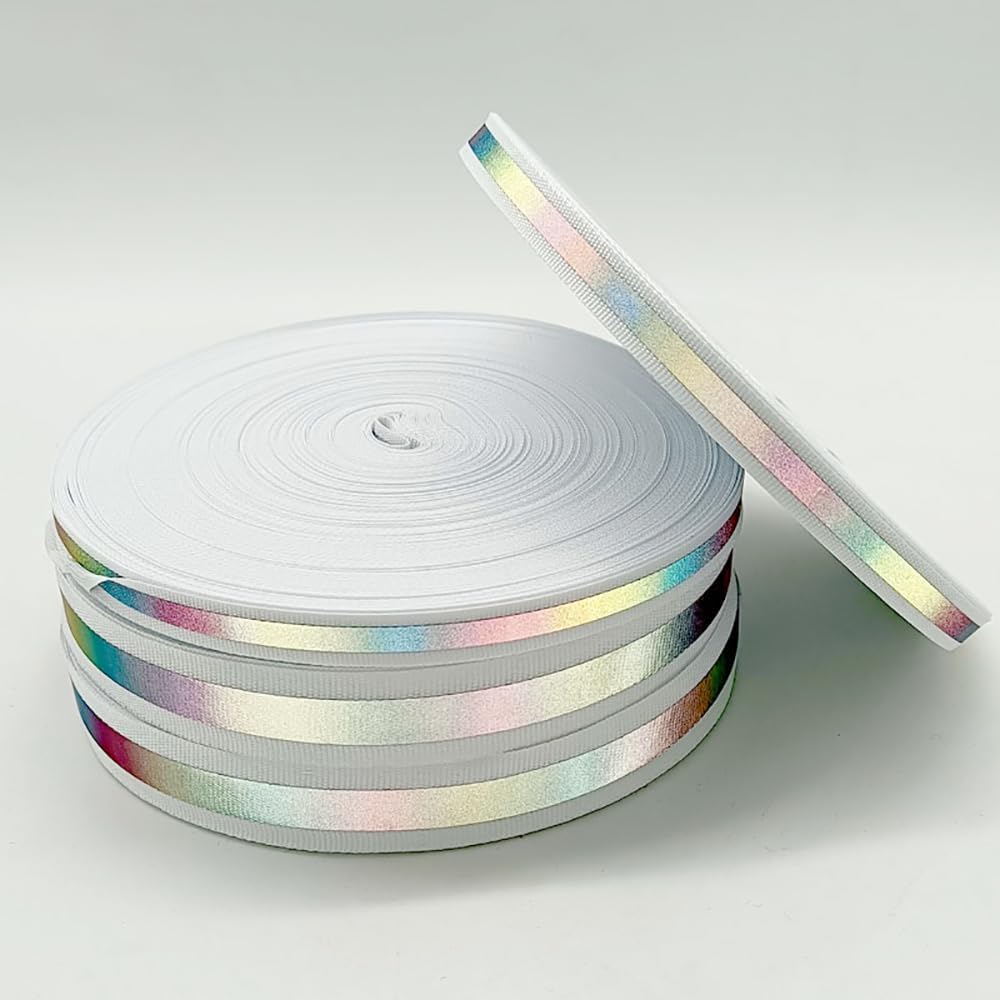 Cinta reflectante,Cinta reflectante, Cinta reflectante de poliéster de 10 mm/20 mm con tira de cinta reflectante de alta visibilidad, cinta de seguridad reflectante de tela de 1,09 yardas, ribete de s