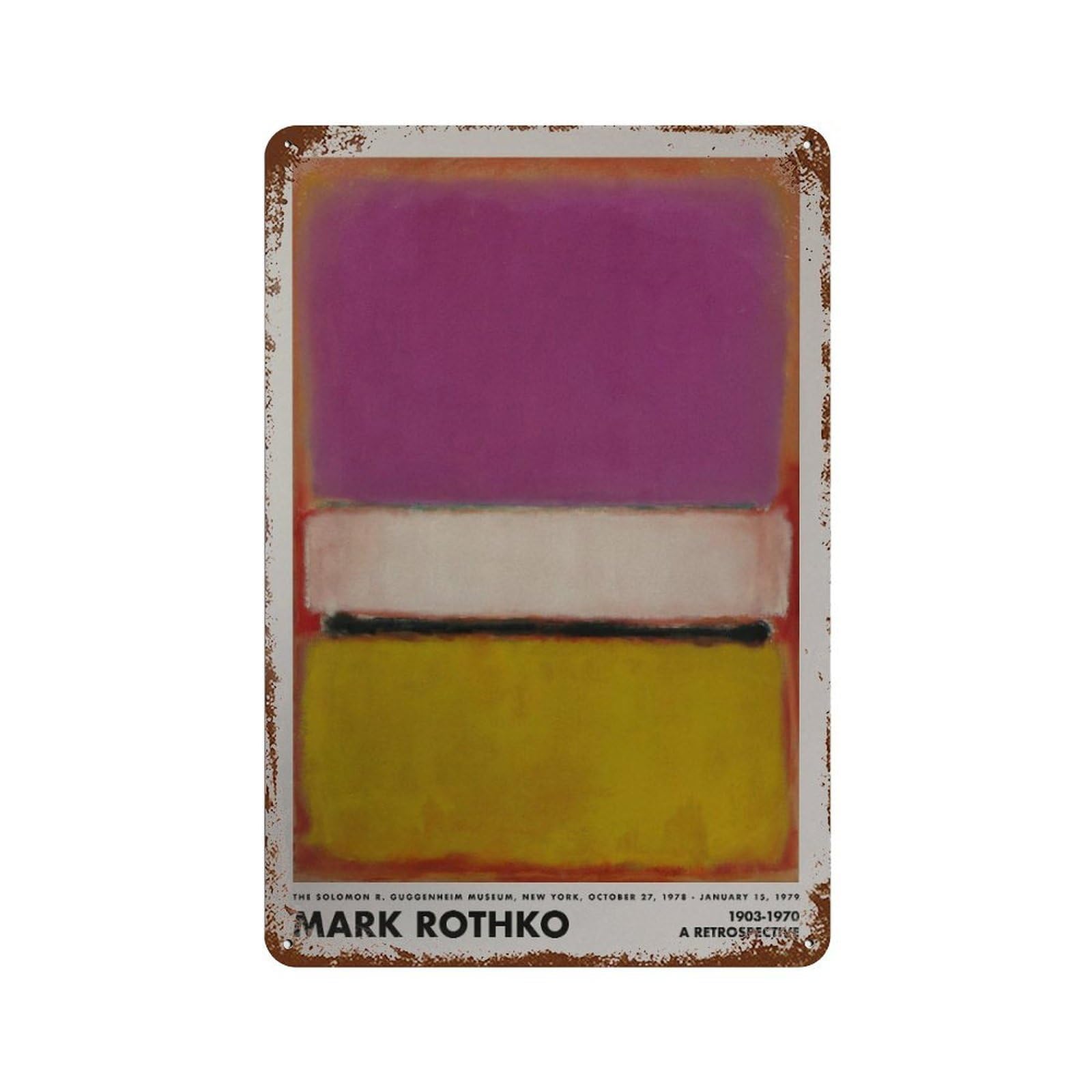 xiaoxiaoshen Rothko Exhibition Modern Gallery3 Wall Decor Art Metal Tin Poster Modern Home Decor Art Home Bar Shop Decorations Vintage Sign 30x20cm