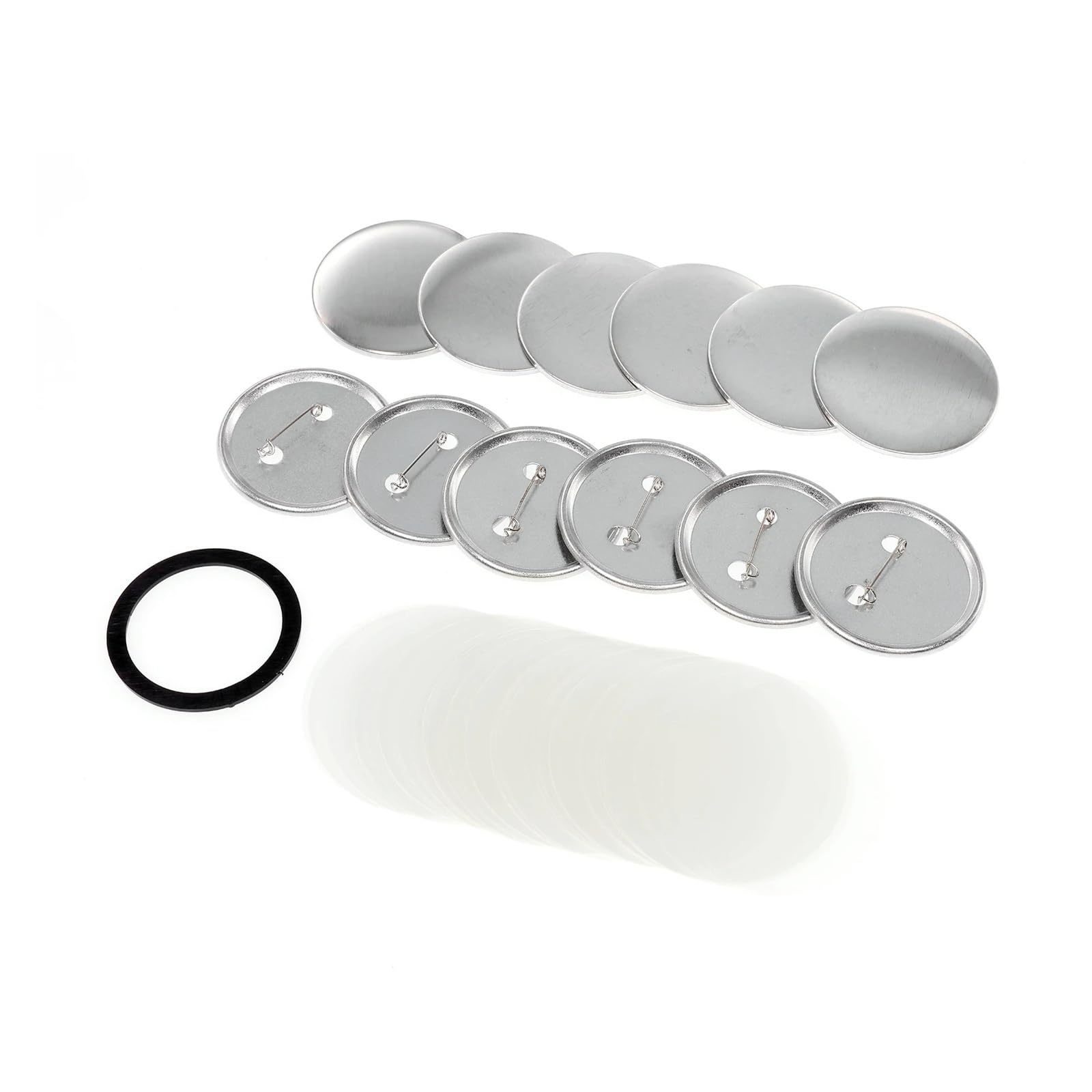 Boutons ronds avec miroir de 58 mm pour loisirs créatifs et personnalisation de photos - Lot de 100