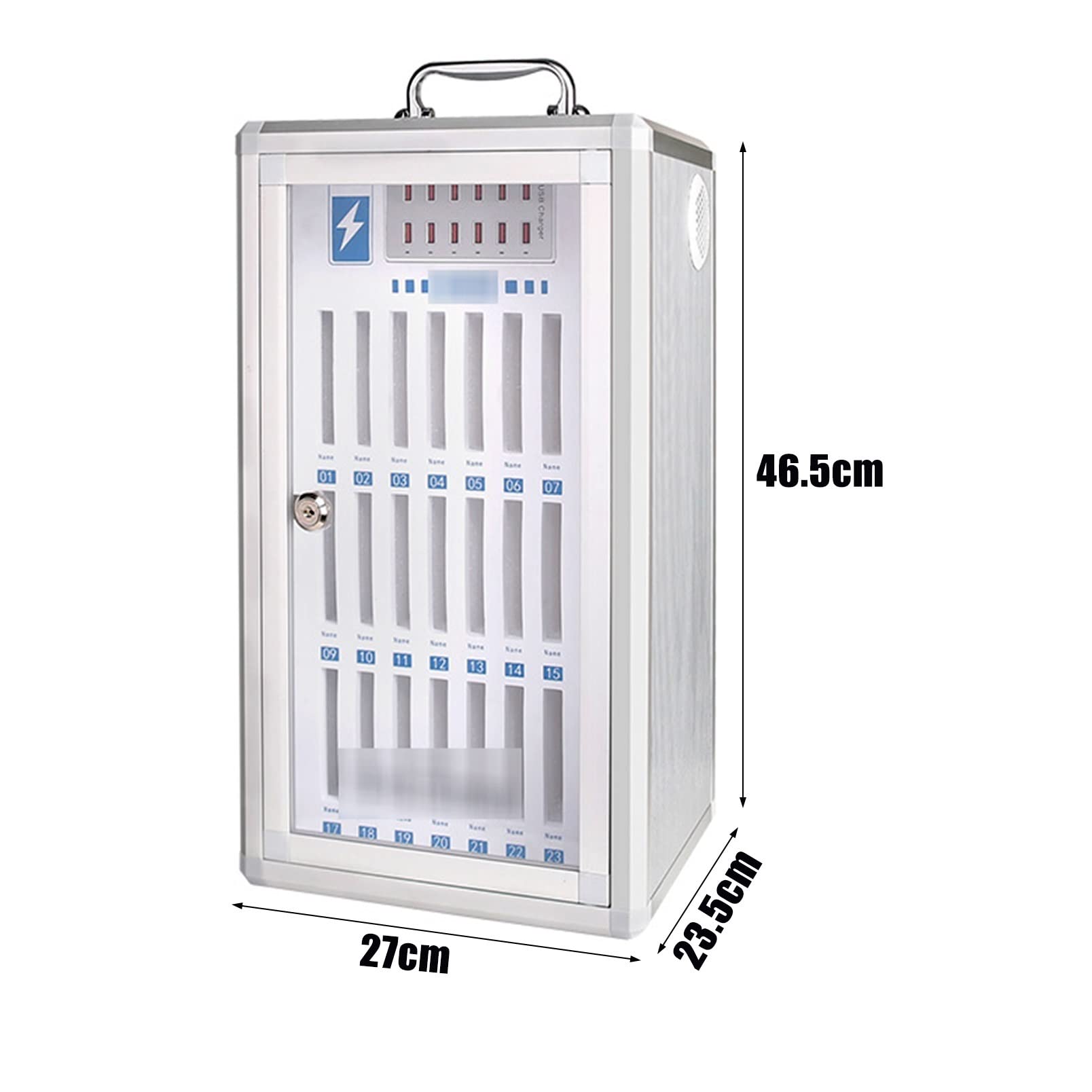 Organizzatore Di Telefoni Cellulari Cellulari Armadietto Di Ricarica Per Cellulari Scatola Portaoggetti Per Cellulare Con Chiusura Trasparente A Più Scomparti (Color : Silver, S : 24 bits)