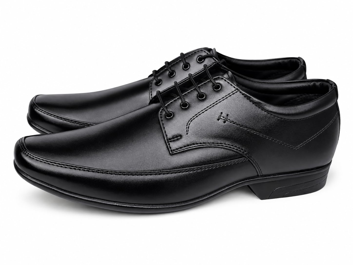 Upsteps Men's Premium Black Formal Derby Shoes | Stylish & Comfortable Office Wear Lace-Up Shoes | Faux Leather, Square Toe, Office Wear (Bulk Offer Available)-image-23