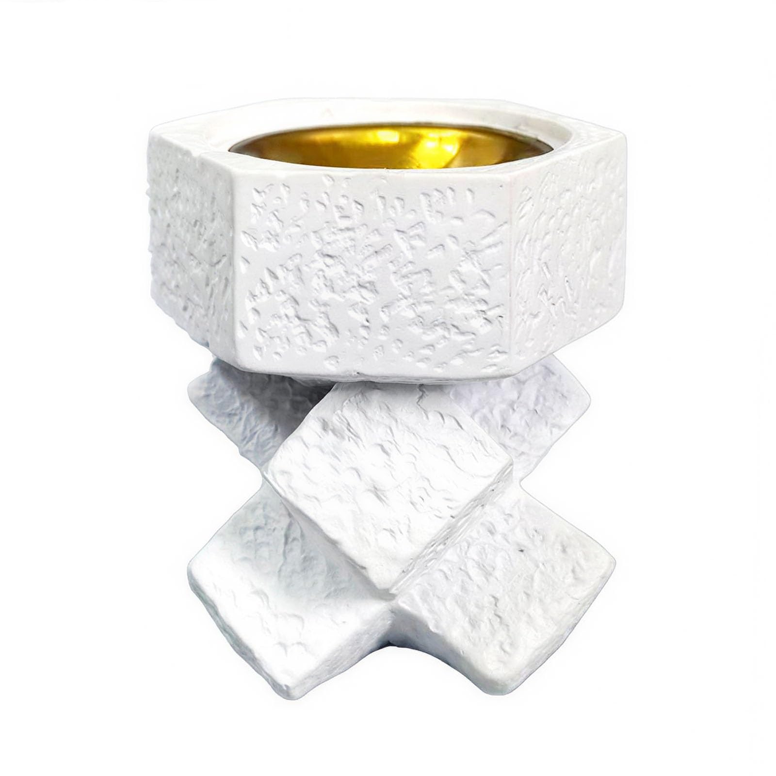 Zen Cross Knot Incense Burner Resin Meditation Aromatherapy Holder(White)