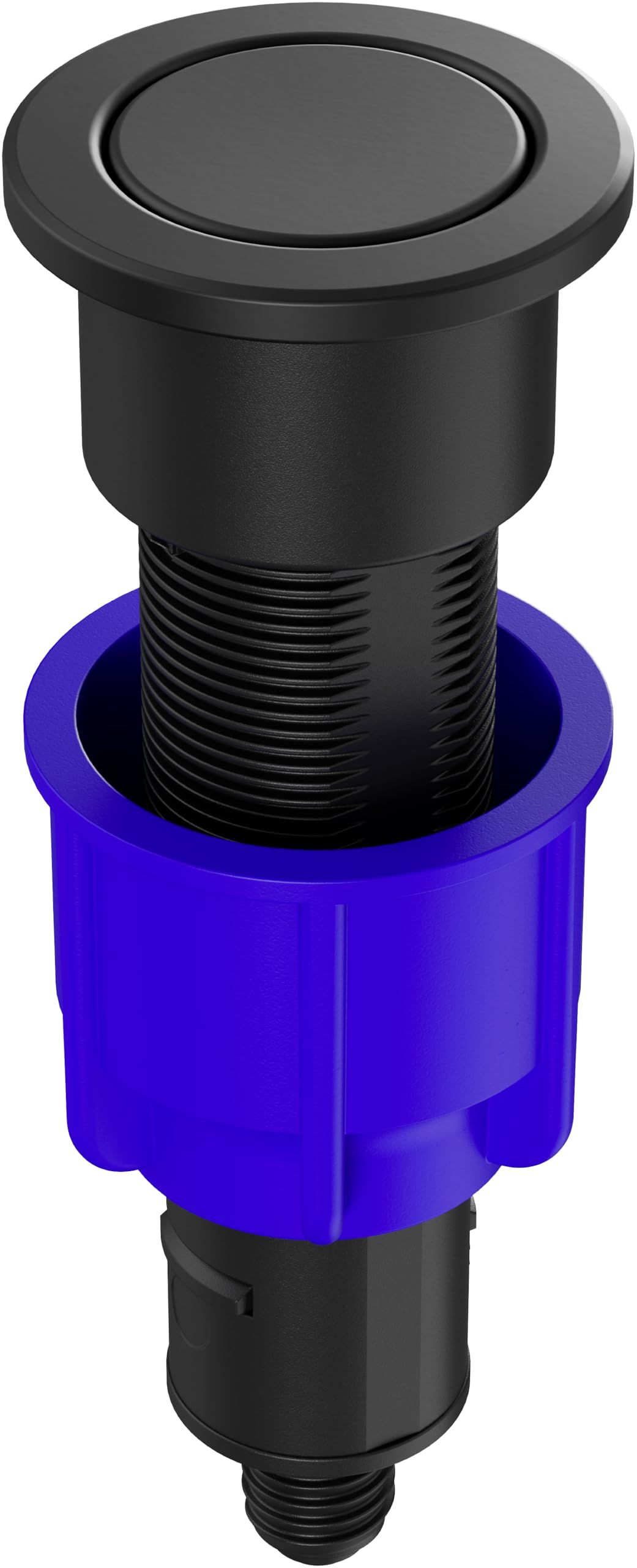 BLANCO PushControl III schwarz | Der flache Exzenter passend zu allen Spülen mit InFino Ablaufsystem | Einfache Push-Bedienung | Leichte Reinigung | Erforderlicher Bohrdurchmesser: 35 mm