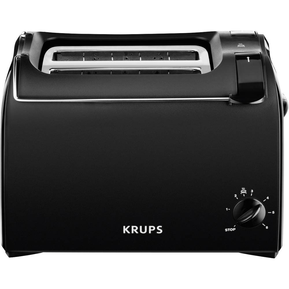 Krups KH1518 Tostapane Aroma, 2 fette, 700 W, roll top, nero/bordeaux