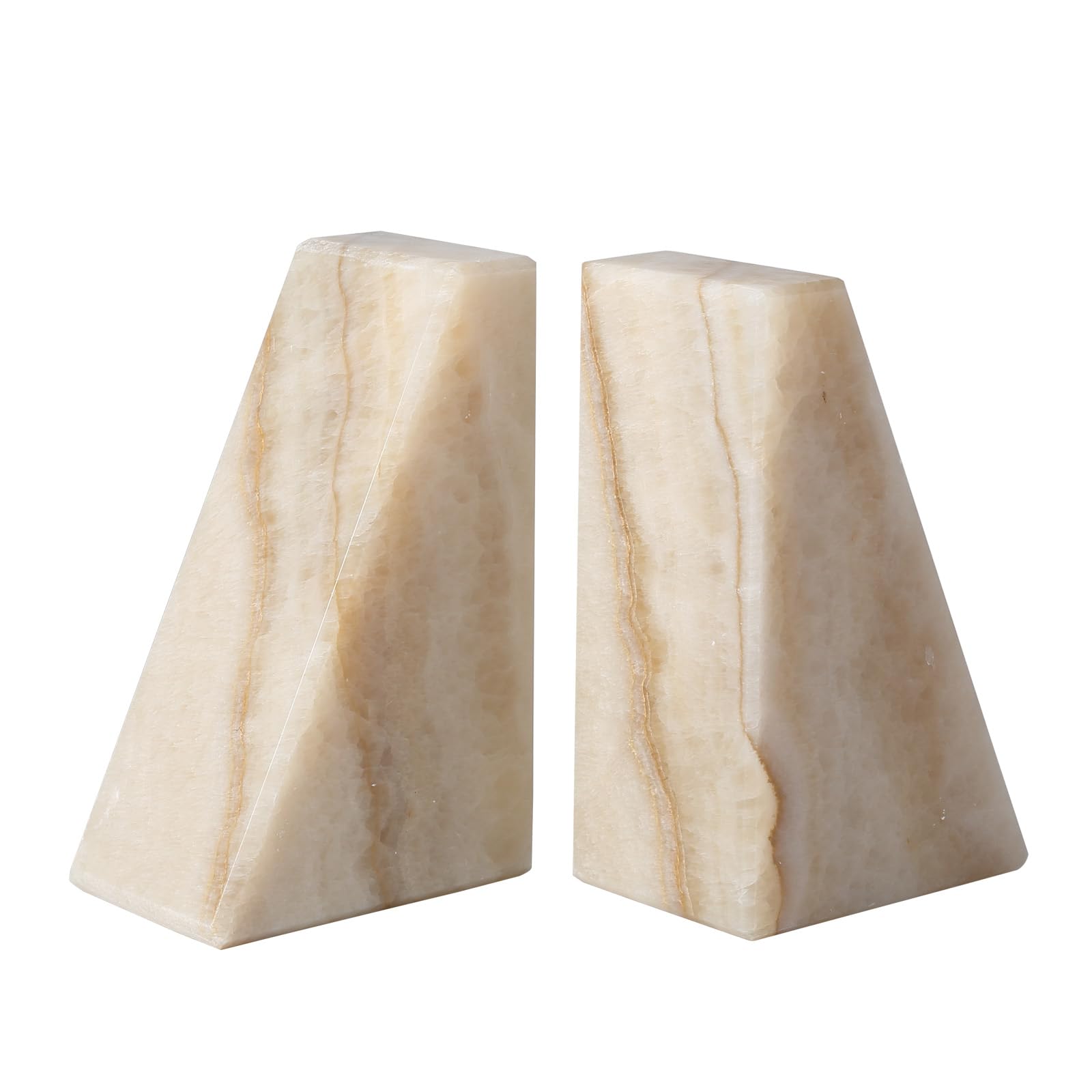 Photo 1 of Koville Marble Bookends for Shelves, Large Bookends for Heavy Books, Non-Slip 7Lbs Stone Book Ends for CD/Movies, Modern Decorative Bookends for Shelves Table Home Decor(Navona)