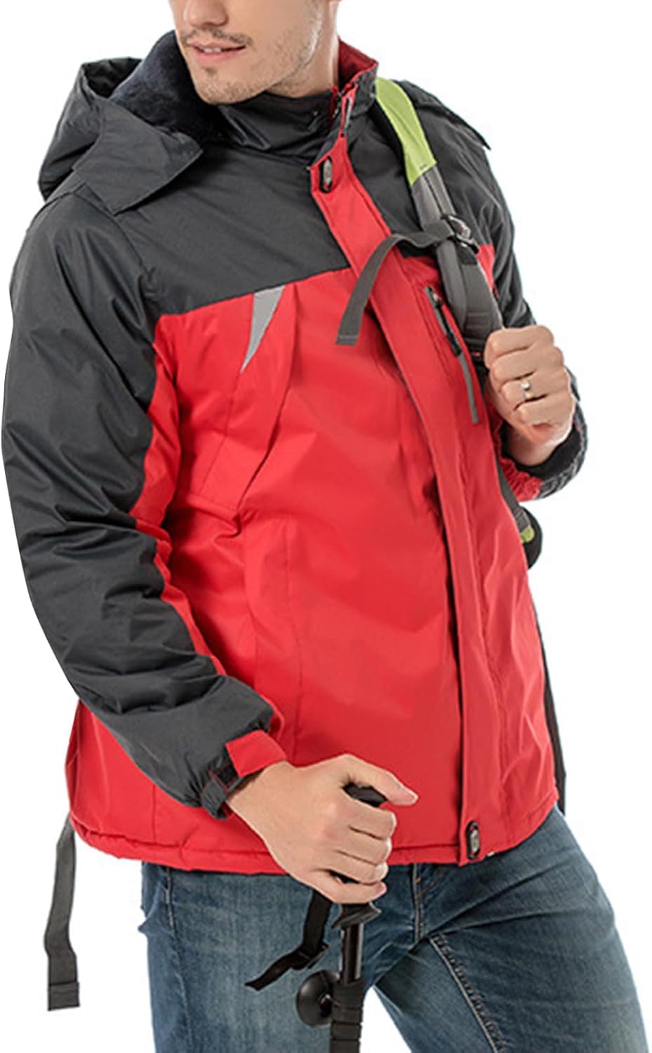 Akklian Men's Winter Coats Water Resistant Snow Skiing Jacket Warm Fleece Jacket Parka Raincoats for Outdoor Hiking Climbing