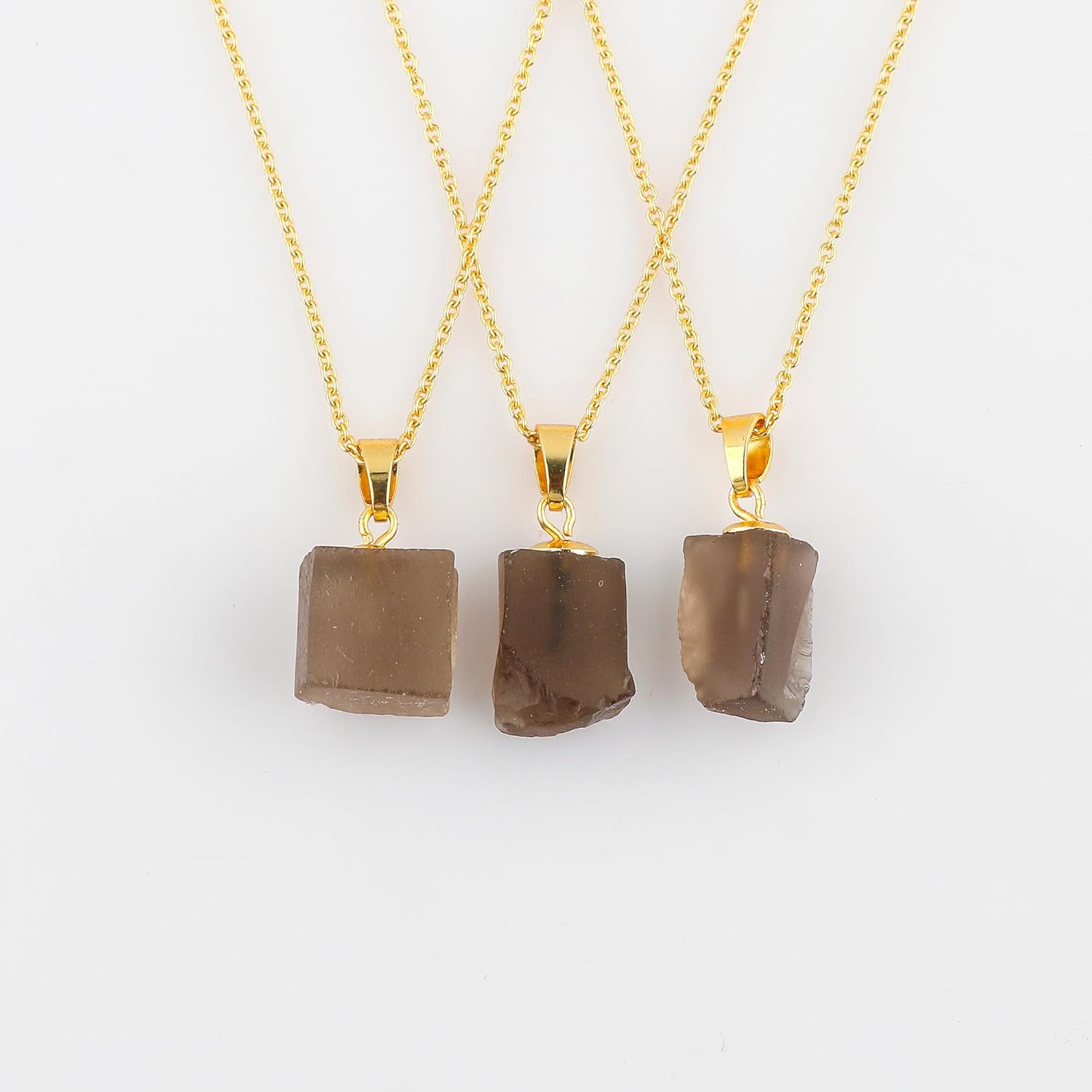 Raw Gemstone Pendant Necklace for Women |Natural Healing Crystal Rough Pendant 15–25 Carat | 8–14 mm Stone |Gold Plated Chain 16+2 Inch Adjustable | Gift Jewelry - Image 6