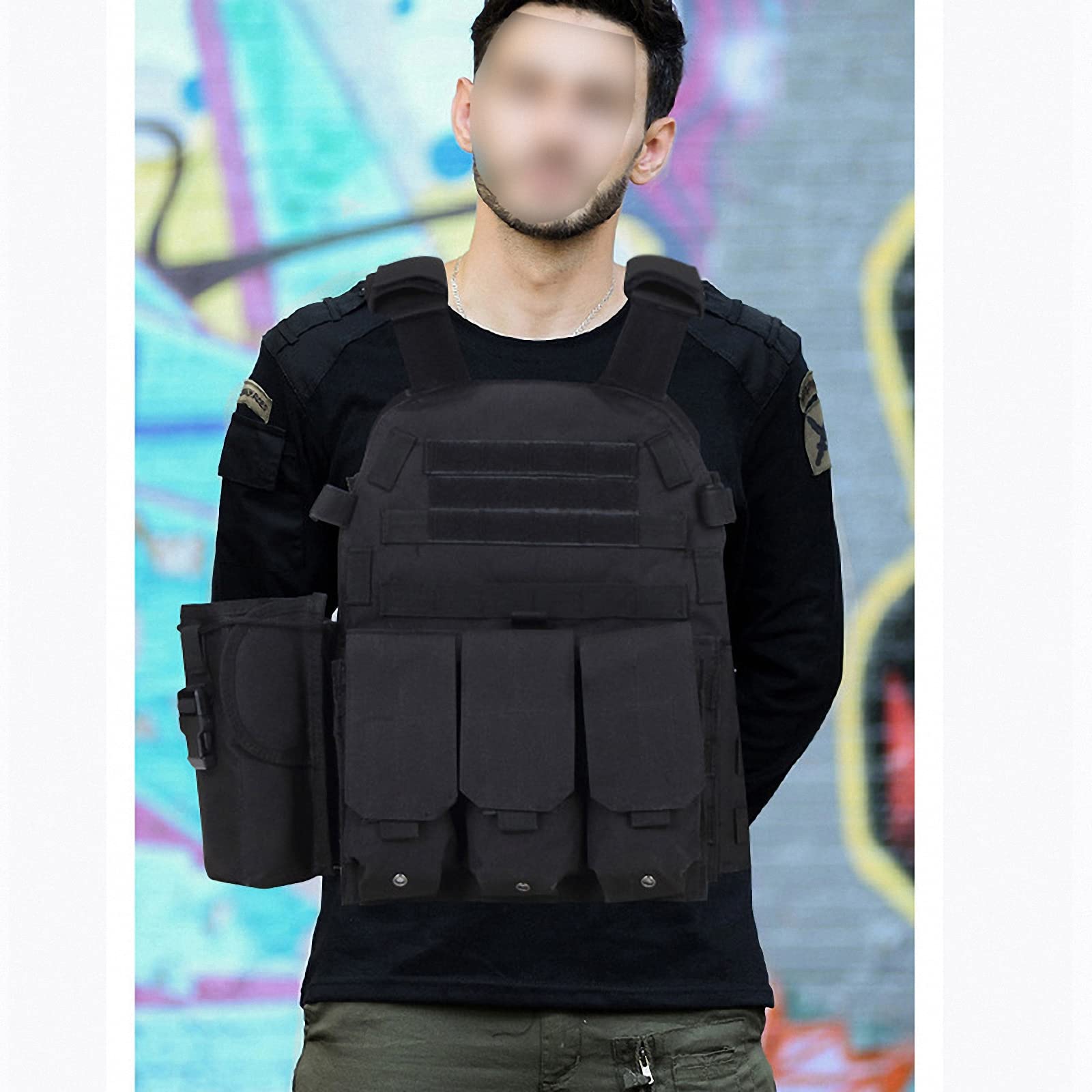 Gilet tattico,platecarrier Combinato Campo Assalto,Pettorina Paintball Airsoft,Maglia CS effettivo Allenamento all'aperto-Army Fans,Gioco di Sopravvivenza,Caccia,Pesca