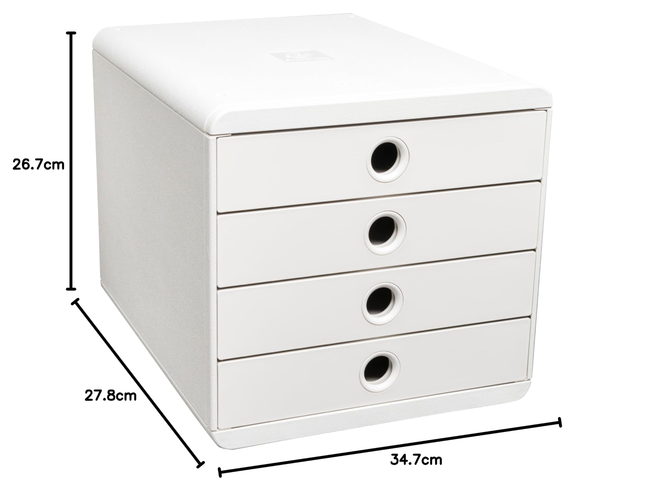 Exacompta - Ref. 314313D - POP-BOX Autentic - Base con 4 cassetti per documenti A4 - Dimensioni esterne: profondità 34,7 x larghezza 27,8 x altezza 26,7 cm - bianco