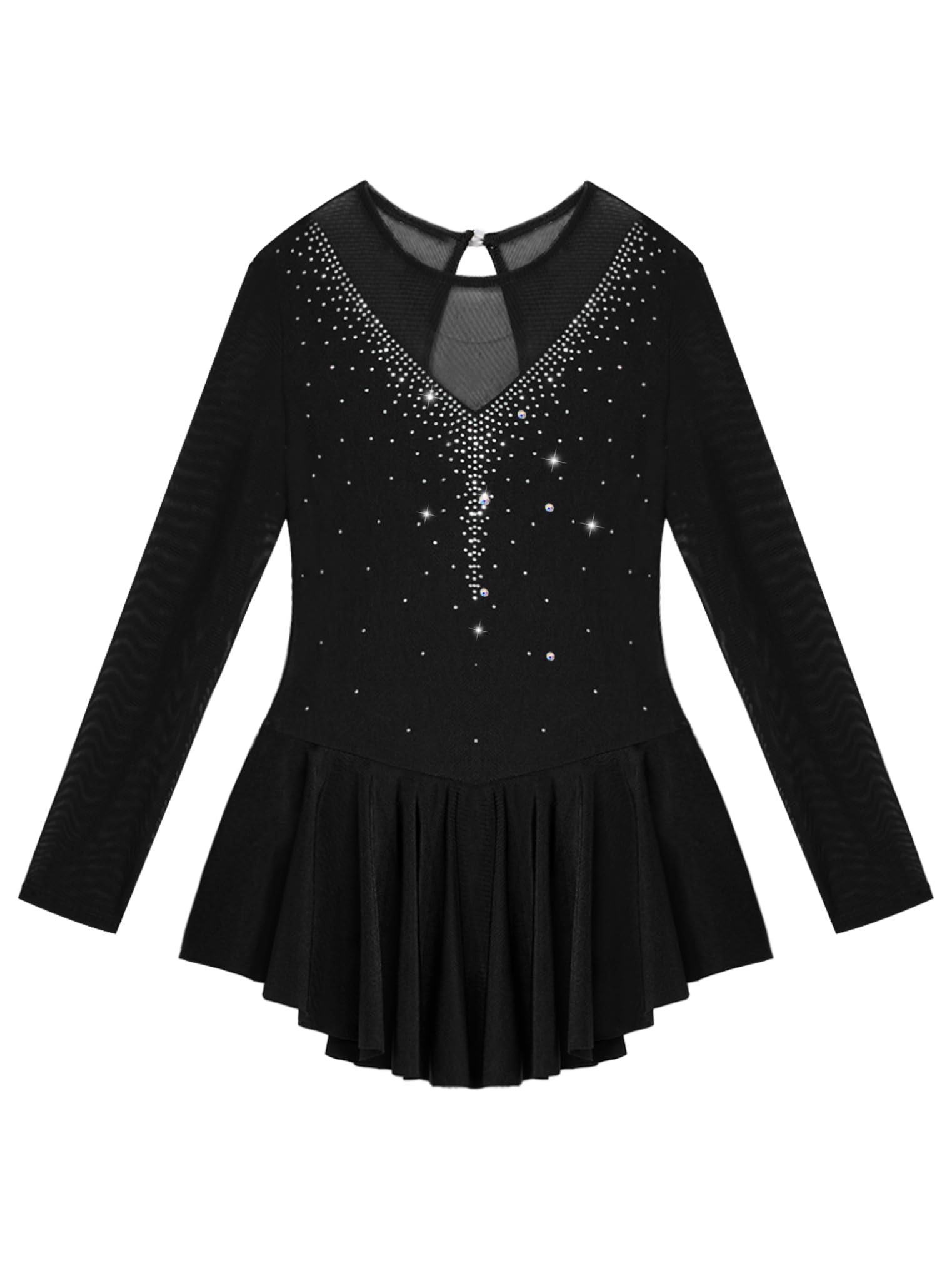 Freebily Vestido de Danza Patinaje sobre Hielo para Niña Leotardo de Manga Larga Maillot de Gimnasia Rítmica Competición Vestido de Bailarina Ballet — view 5