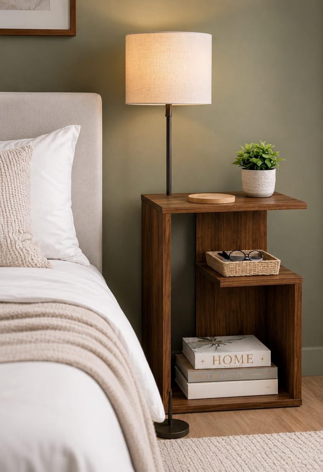 Stylish Wooden End Table for Living Room | Modern Bedside Nightstand with Storage Rack | Compact Sofa Side Table for Home Decor, Bedroom, Office & Small Spaces-image-30