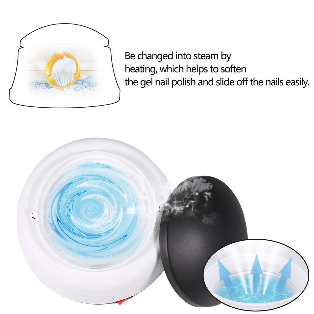 Dissolvant de vernis à ongles électrique converti en chaleur en outils de manucure à vapeur Retrait rapide du gel pour salon de beauté à domicile (EU) für Beauty Salon zu Hause(EU)