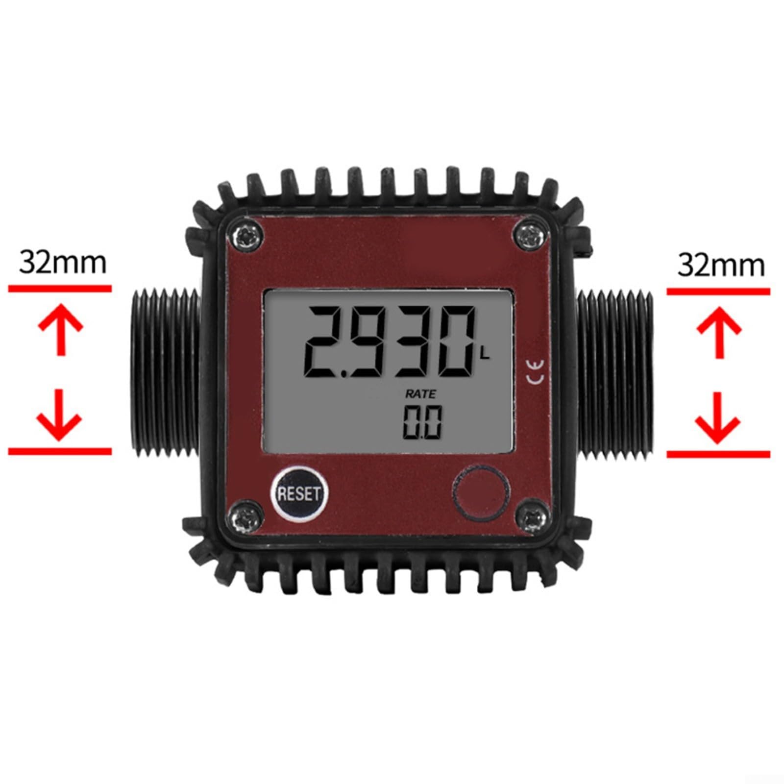 DN25 - Caudalímetro digital de engranajes con rosca exterior de 10 a 100 l/min, para aceite y agua, apto para diésel, gasolina y turbinas, industrial