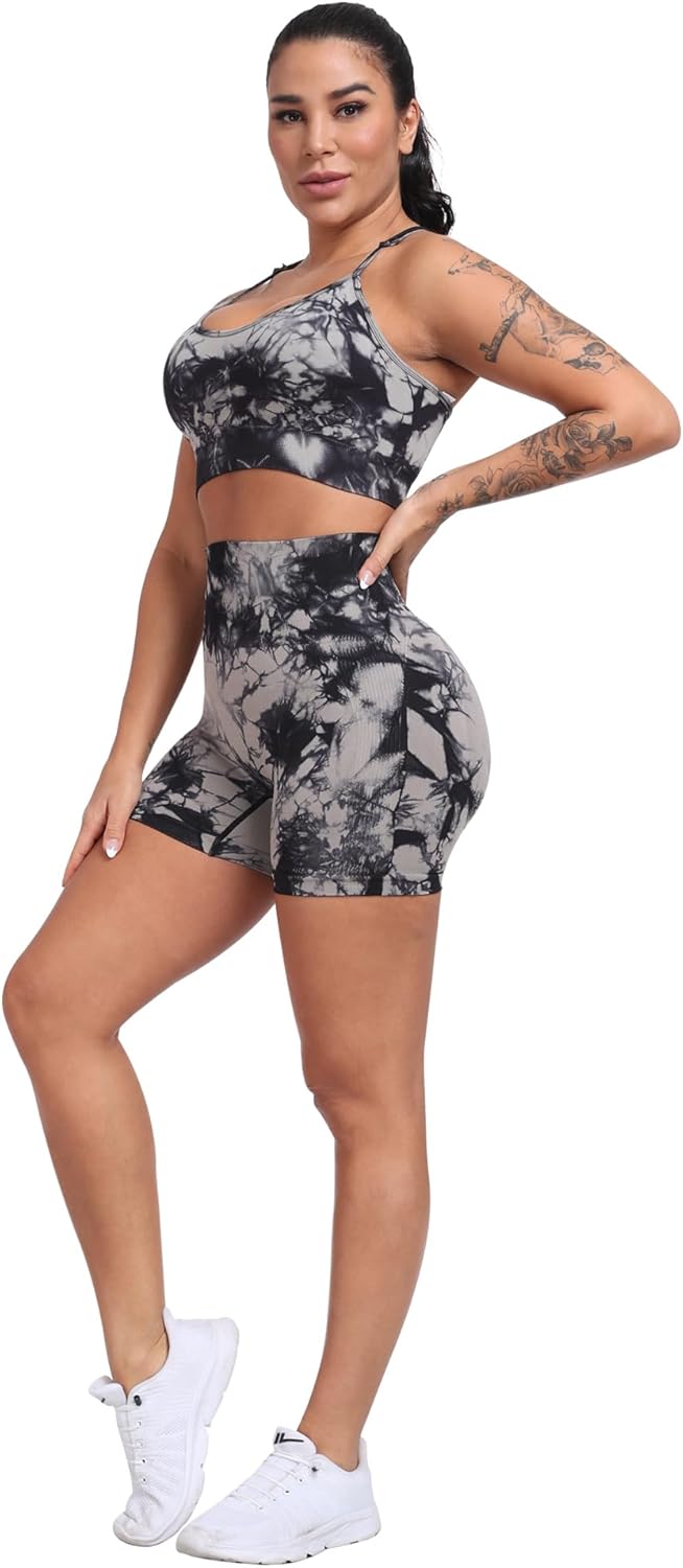 CHRLEISURE Women's 4 Packs Workout Gym Shorts, High Waisted Butt Lifting Scrunch Butt Seamless Booty Shorts - Image 4