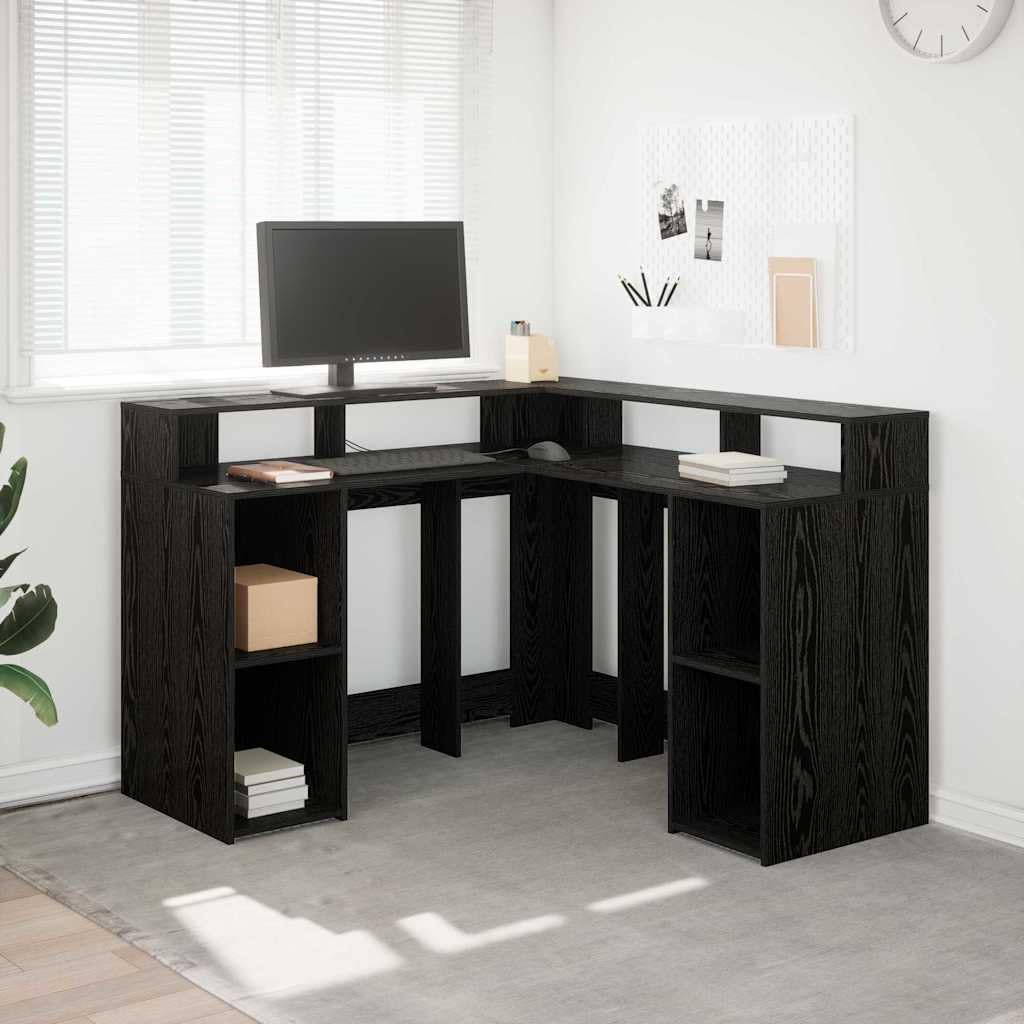 Bureau d'angle avec étagères pour résoudre le manque de place