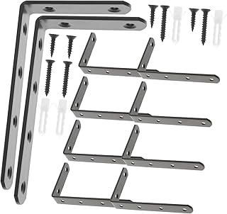 Cabilock 10pcs Stainless Steel Corner Code Metal Brackets Dresser Mirror Brackets Right Angle Bracket L Brackets for Shelves Decorative Shelf Brackets Corner Braces for Wood Corner Brackets