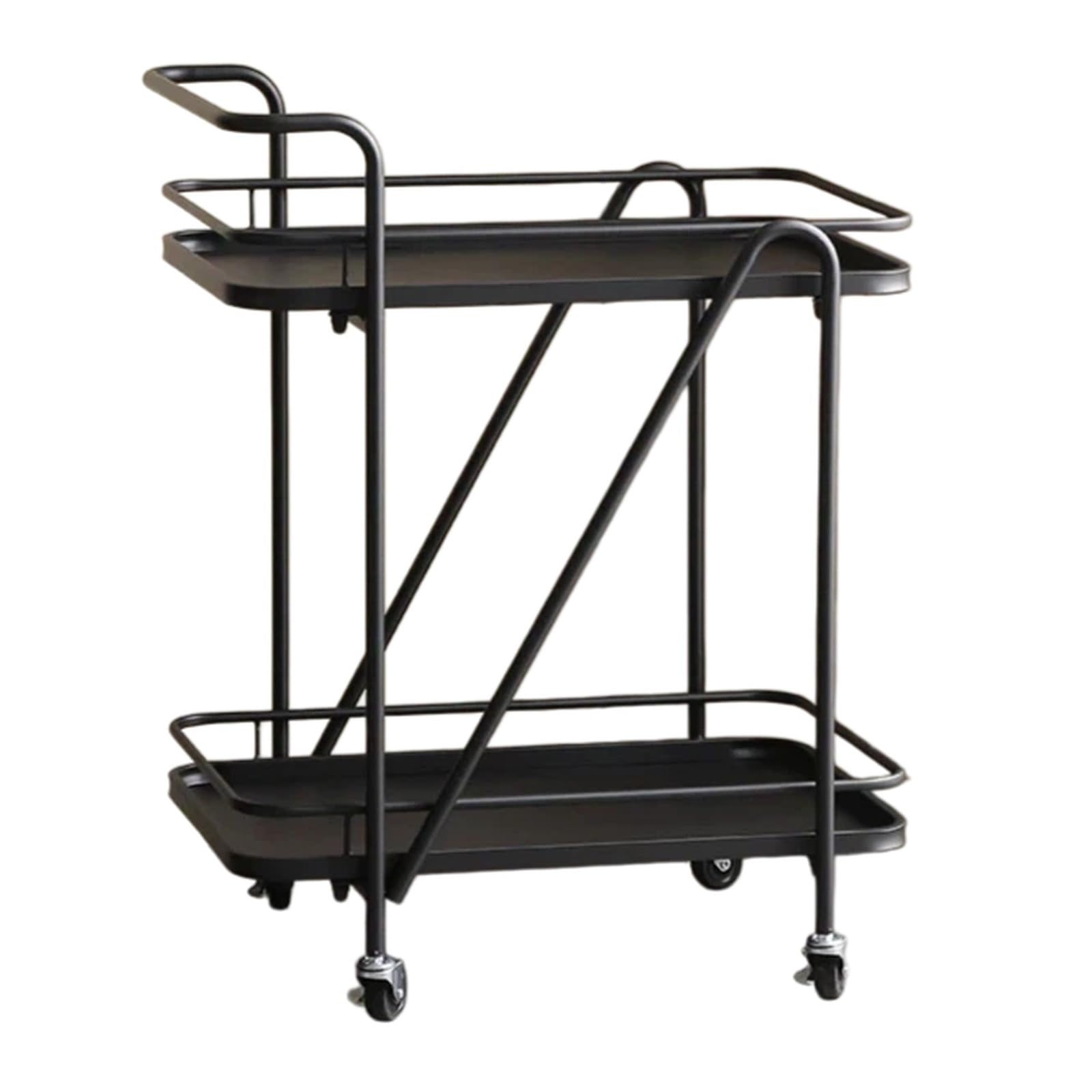 ZYYANSHOP Kitchen Storage Cart Serving Trolley Cart Hotel and Restaurant Beverage and Cake Home(Black)