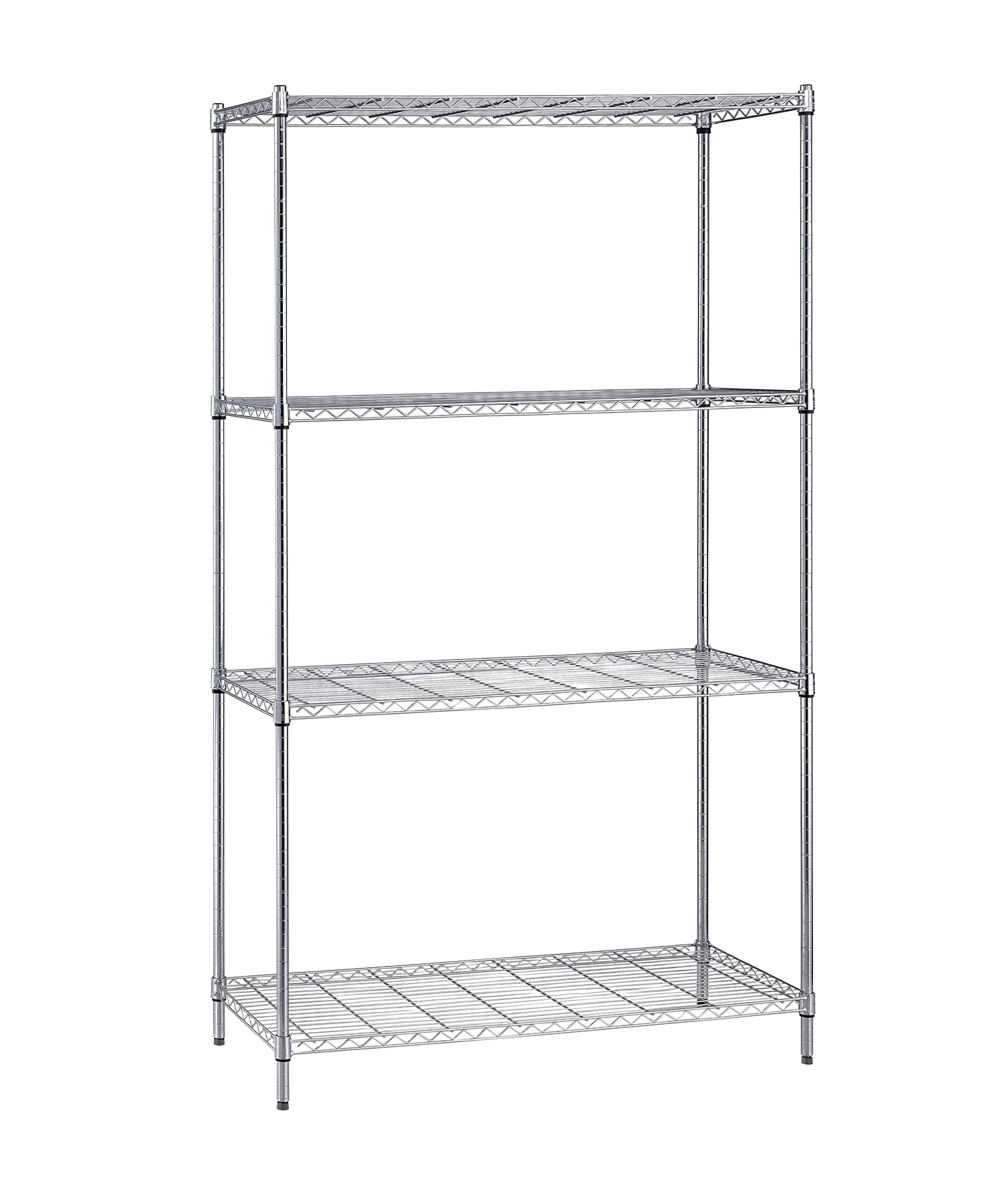 Quantum Storage Systems WR74-1824C Starter Kit for 74' High 4-Tier Wire Shelving Unit, Chrome Finish, 18' Width x 24' Length x 74' Height
