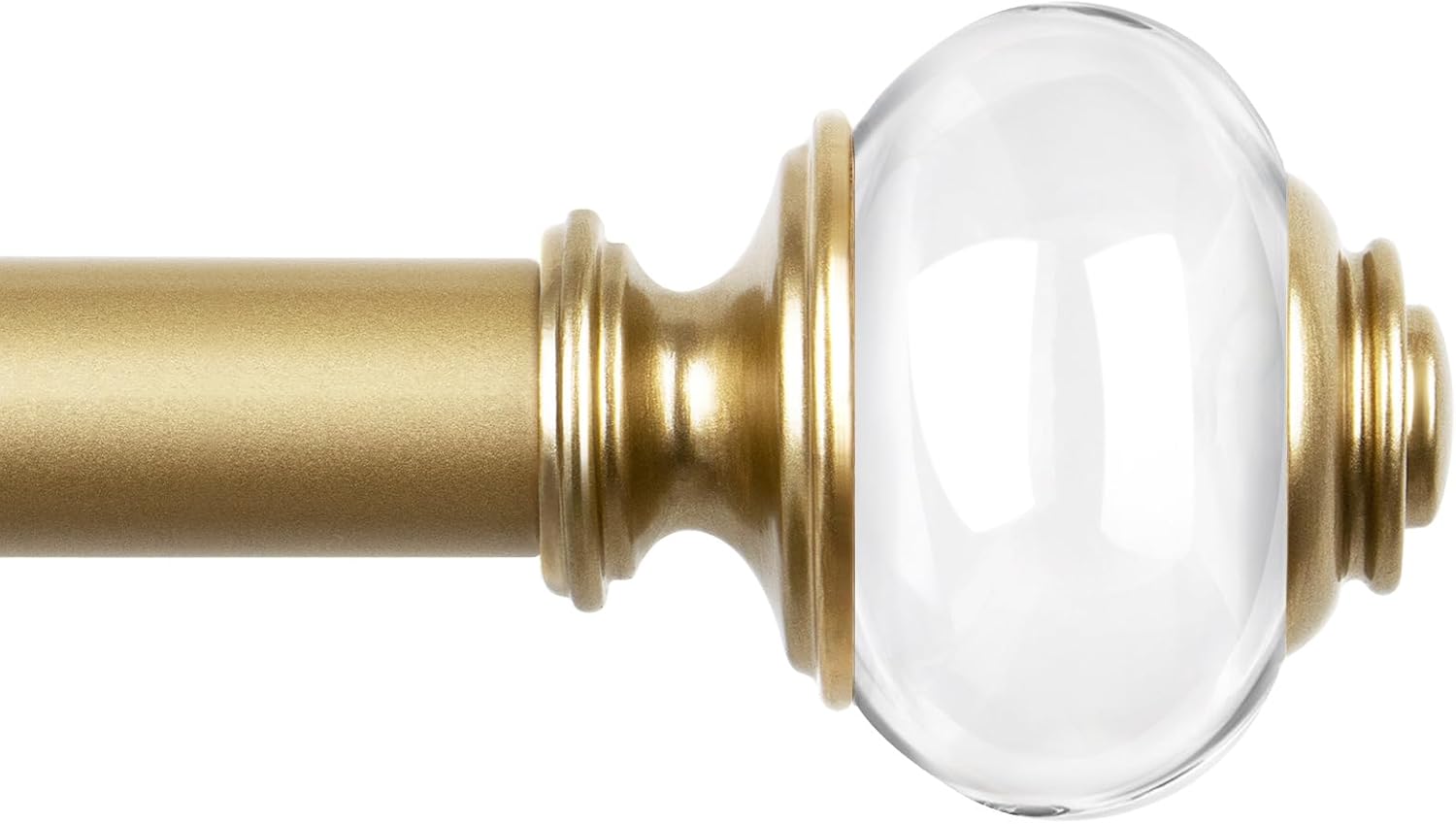 Gold Curtain Rods for Windows 66 to 120, USFOOK 7/8 Inch Telescoping Splicing Drapery Rods, Decoration for Home with Translucent Finials 66-120" Gold