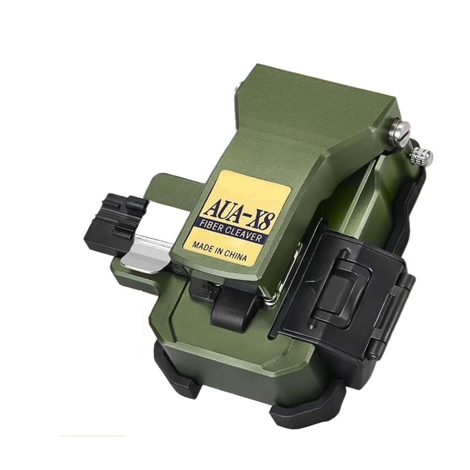 Optical Fiber Cleaver, Automatic Fiber Cleaver AUA-X8 Cable Cutting FTTT Optic Knife Tools with Waste Box(AUA-X8 and blade)