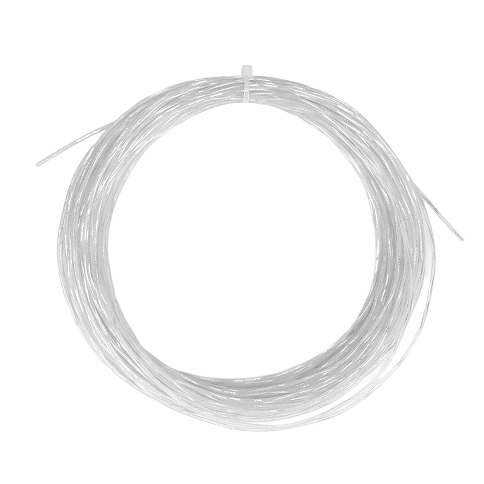 High Elasticity 12.2m 1.30mm Nylon Tennis Racket St Replacement Beige le Tennis Racquet Wire Accessory for Sports (White)