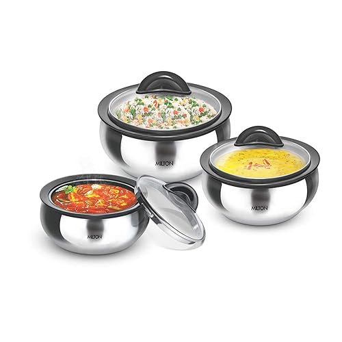 Milton Casserole with Glass Lid Set of 3 for Hot