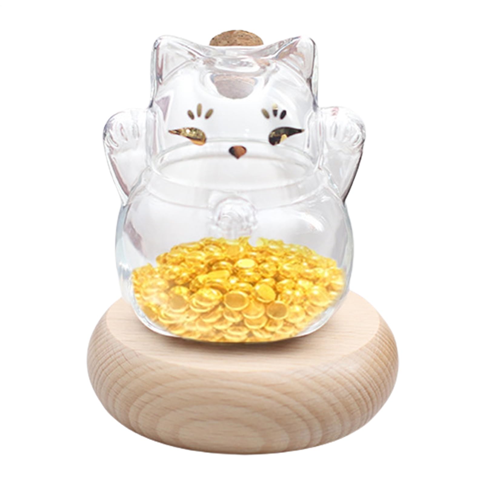 Tarro decorativo con forma de gato para guardar granos de oro y monedas como regalo
