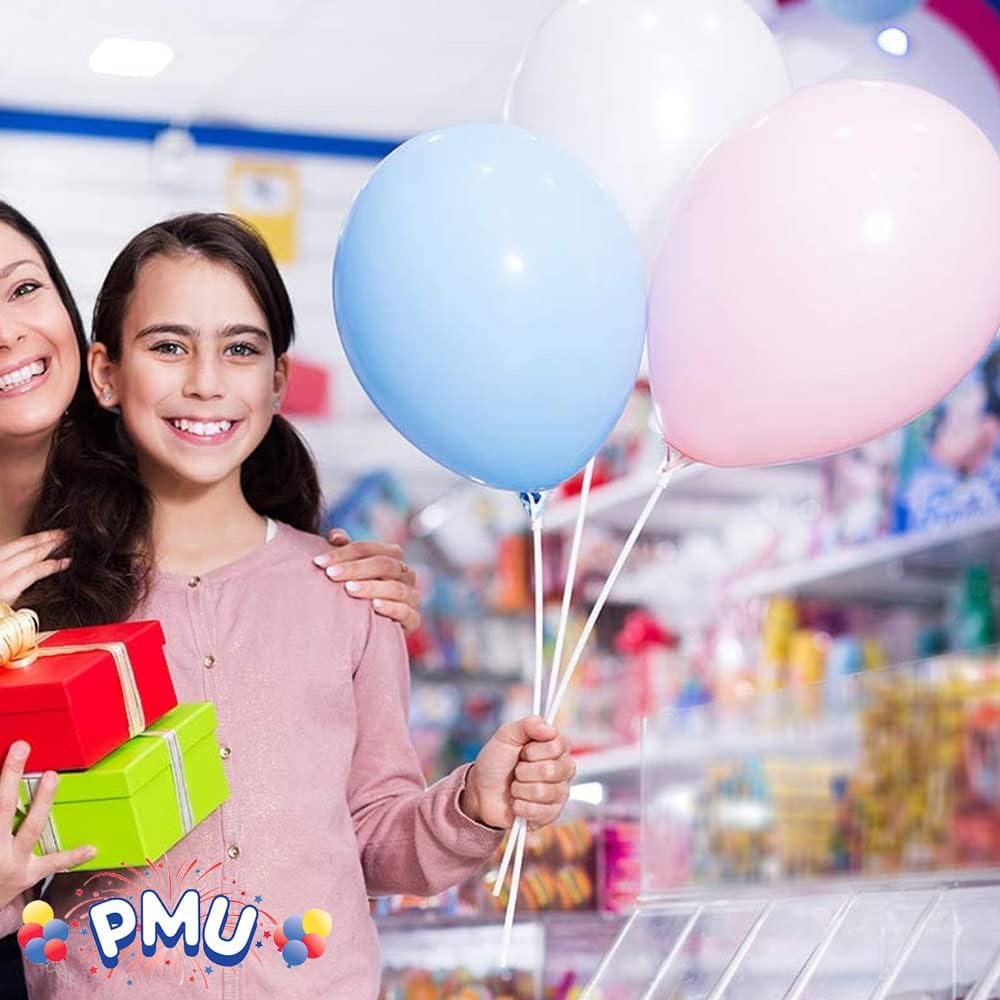 PMU Balloon Maxi Sticks 24 Inch White with Clear Maxi Cups Premium Latex/Mylar Balloon Holder for Air-Filled Balloons 25/25, Pkg/25 – Sets