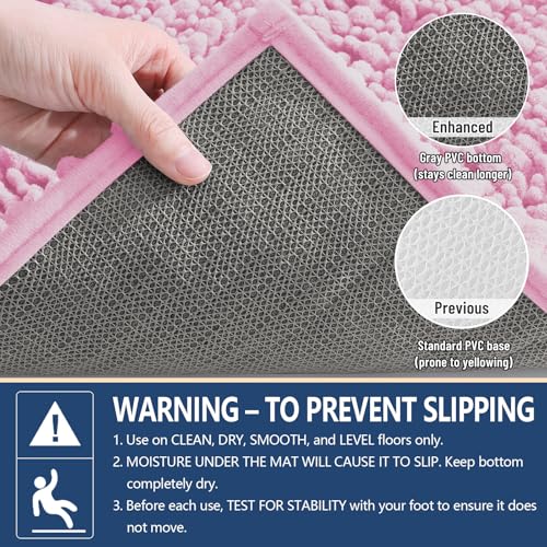 Image of Arotive Luxury Bathroom Rugs 30x20, Extra Soft Thick Absorbent Shaggy Chenille Bath Rugs, Machine Wash Dry, Bath Mats for Bathroom Floor, Tub and Shower, Home Decor Accessories, Pink