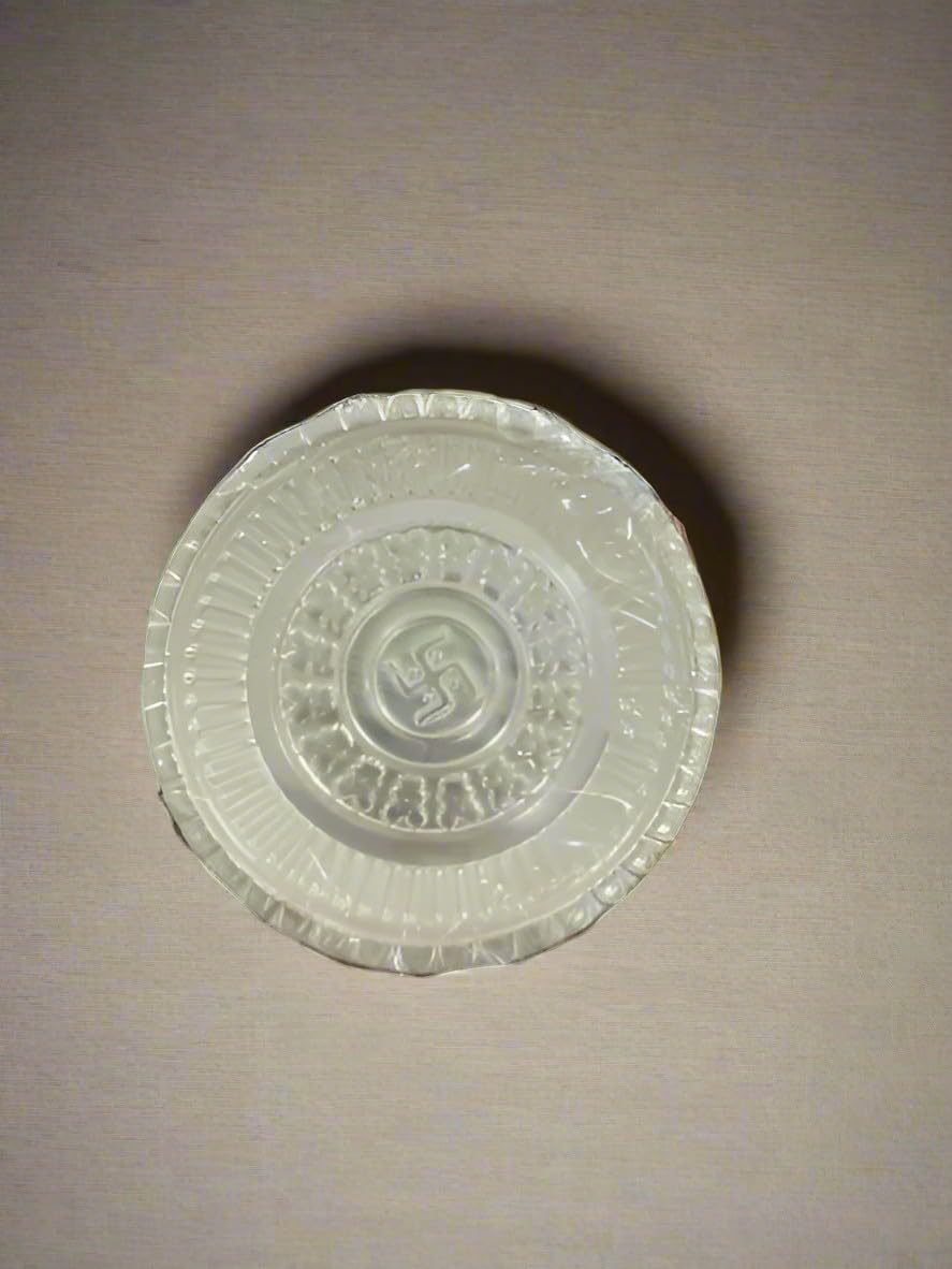 indiancraftsbykanika german silver small plate for pooja set of 10 pieces for housewarming/gift item