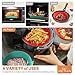 ME.FAN Air Fryer Silicone Liners for 4 to 7 QT [2 Pack] Reusable Air Fryer Basket with Handles & Holes Red + Teal Blue