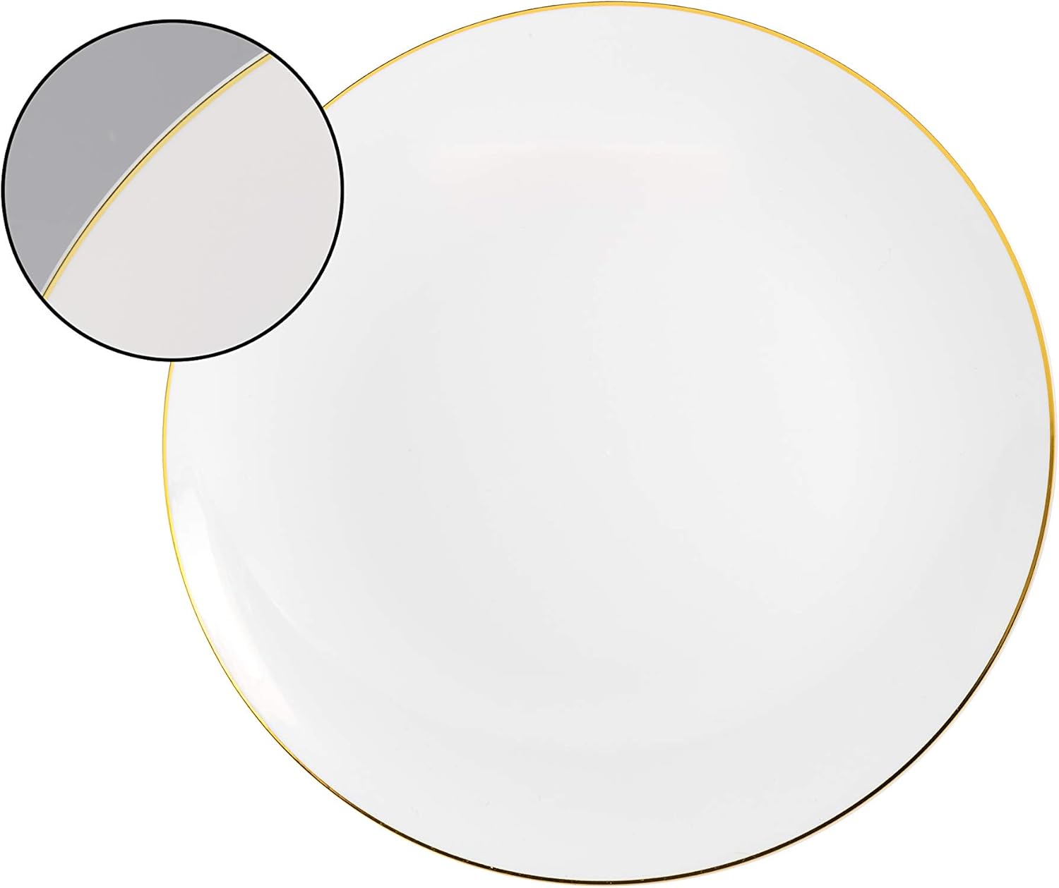 Trendables 120 Piece White And Gold Rimmed Elegant Premium Quality China Like Disposable Wedding Dinner Plates And Cutlery Set Including Forks Knives Spoons and Tea Spoons For 20 Guests