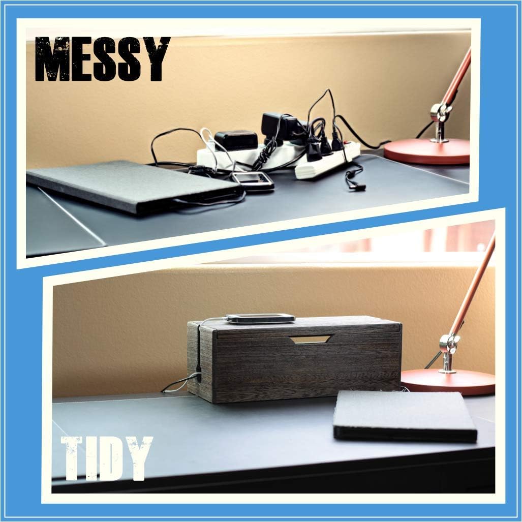 Flаѕh Dеаlѕ - 50% оƒƒ Solid Wood Cable Management Box, Naturally Carbonized Cord & Power Strip Organizer