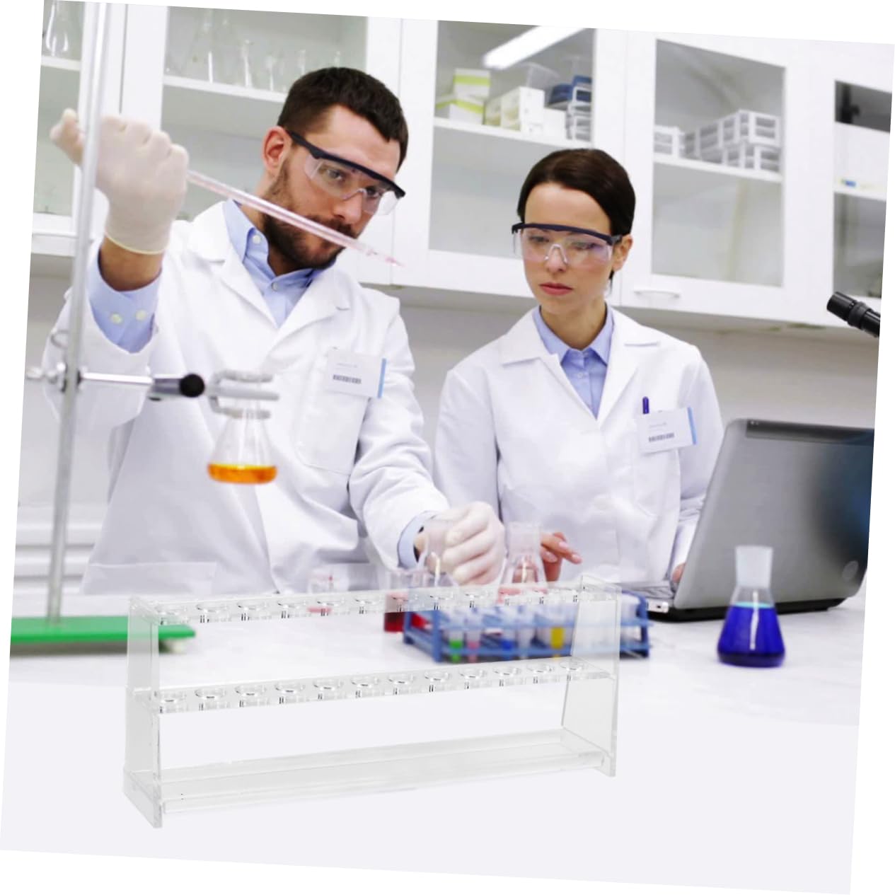 NAMOARLY Ergonomic Test Tube Holder Stand Test Tube Rack School Laboratory