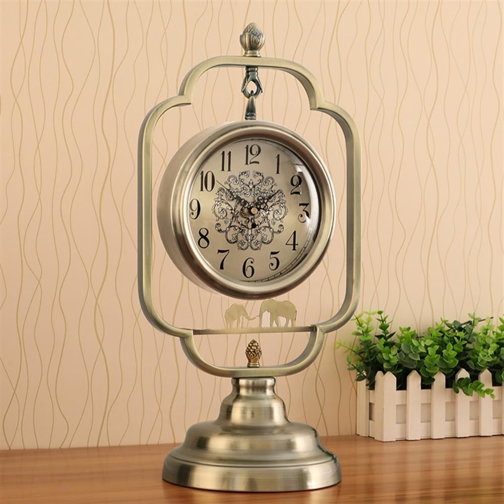 Reloj De Sobremesa De Metal con Esfera De 7 Pulgadas, Ideal para El Hogar. Decoración De Mesa para Sala De Estar, Dormitorio Y Estantes.