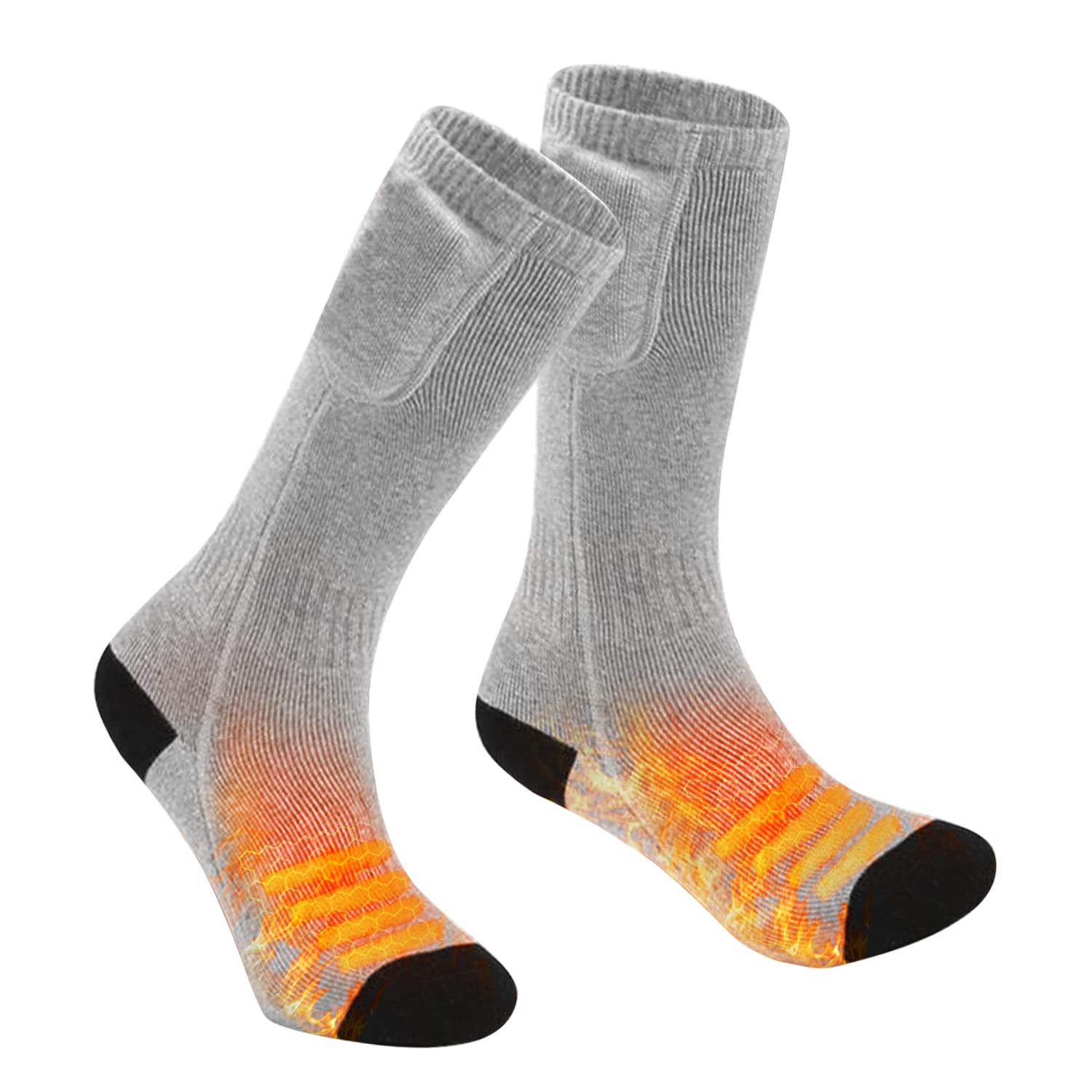 Chaussettes Ski électriques Chaussettes Chauffantes 4500mAh - 3 Températures Réglables Pour Ski, Randonnée Et Activités Extérieures Chauffage Pieds