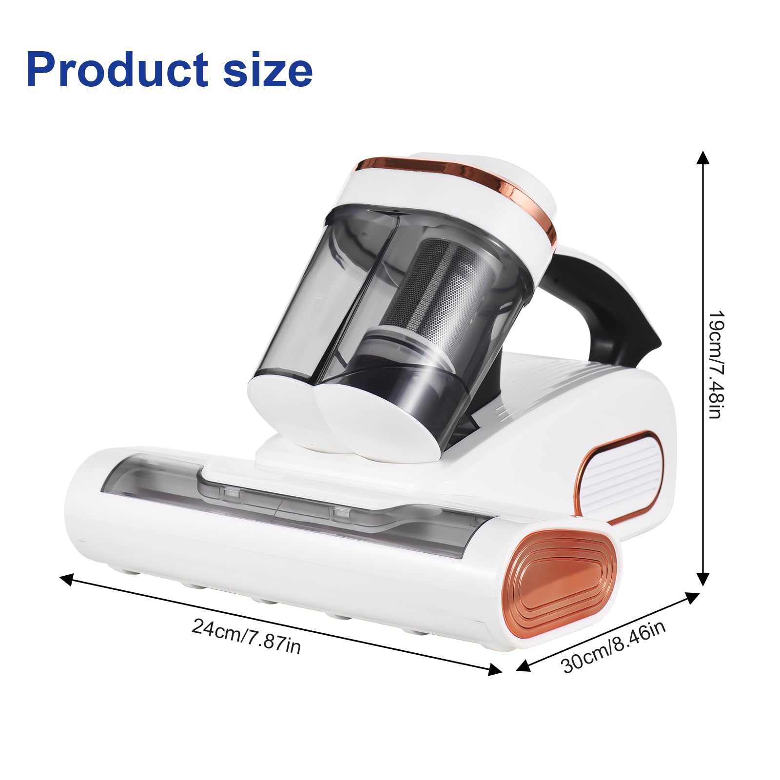 Aspirapolvere per Acari della Polvere Pulizia Profonda Pulitore per Materassi Portatile Filtro HEPA Un Sonno Anallergico Bianco