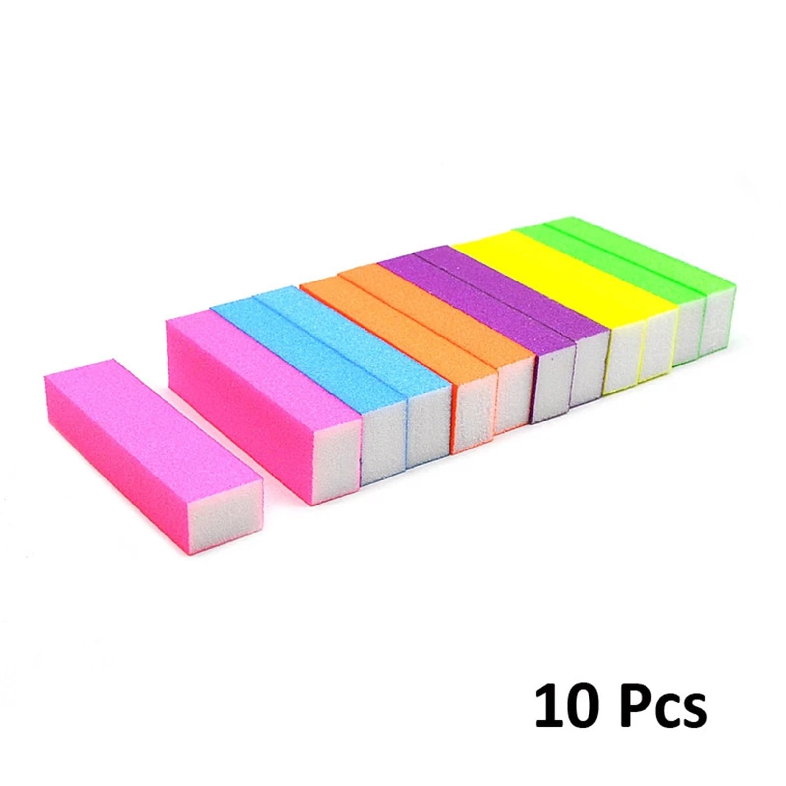 las uñas pulir bloques de amortiguación, 10/20 piezas de bloque pulidor de uñas de esponja multicolor neón for manicura y pedicura(10 Pcs Mix)