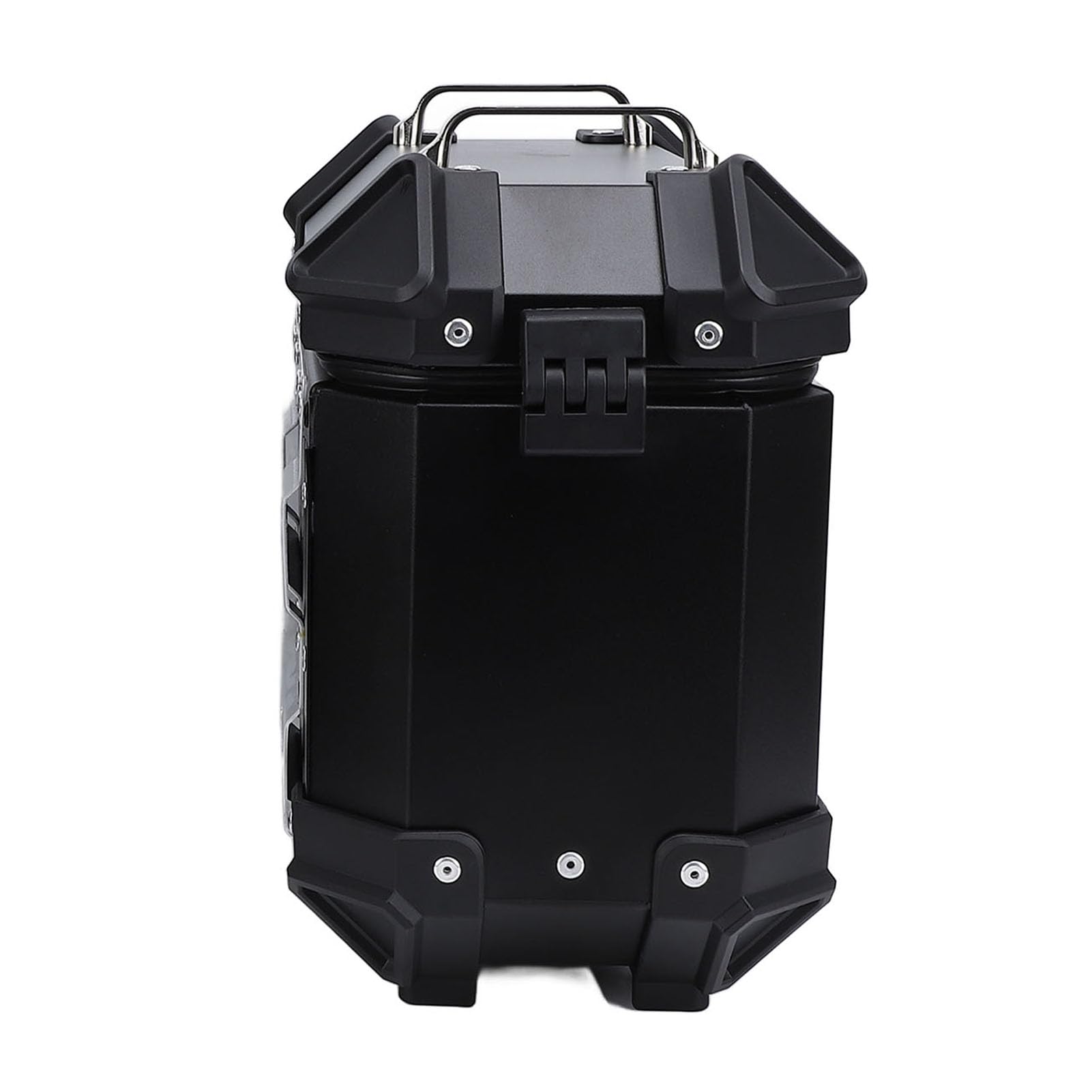 Valigia Laterale per Moto Borsa Rigida in Lega di Alluminio Adatta per Moto Impermeabile, per Bagaglio da Casco, capacità 18 Litri (SILVER) (BLACK)