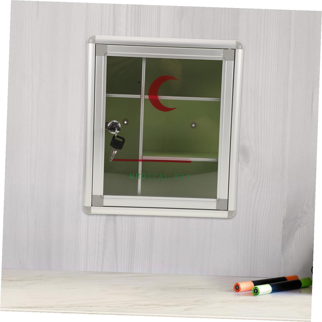 PRETYZOOM Caja De Almacenamiento De con Cerradura Caja De Seguridad para Organizador Hogar Montable La Pared para Kit Primeros Auxilios
