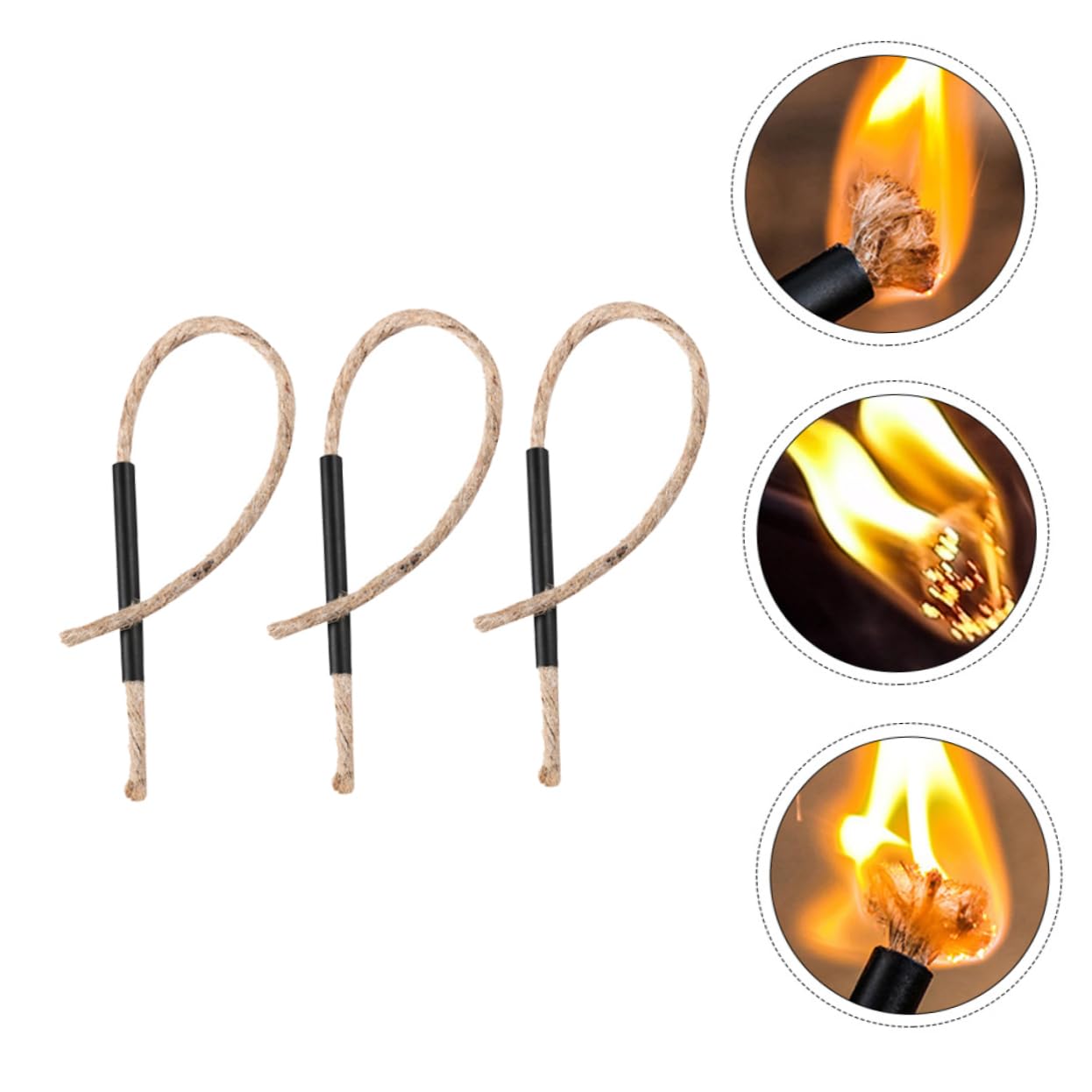 ibasenice 5 Sätze Bienenwachseil Feuerstein Feuerstarter Zum Campen Docht Camping Feueranzünder Feuerstartschnur Feuerstarterseil Aluminiumlegierung 3 Stück * 5