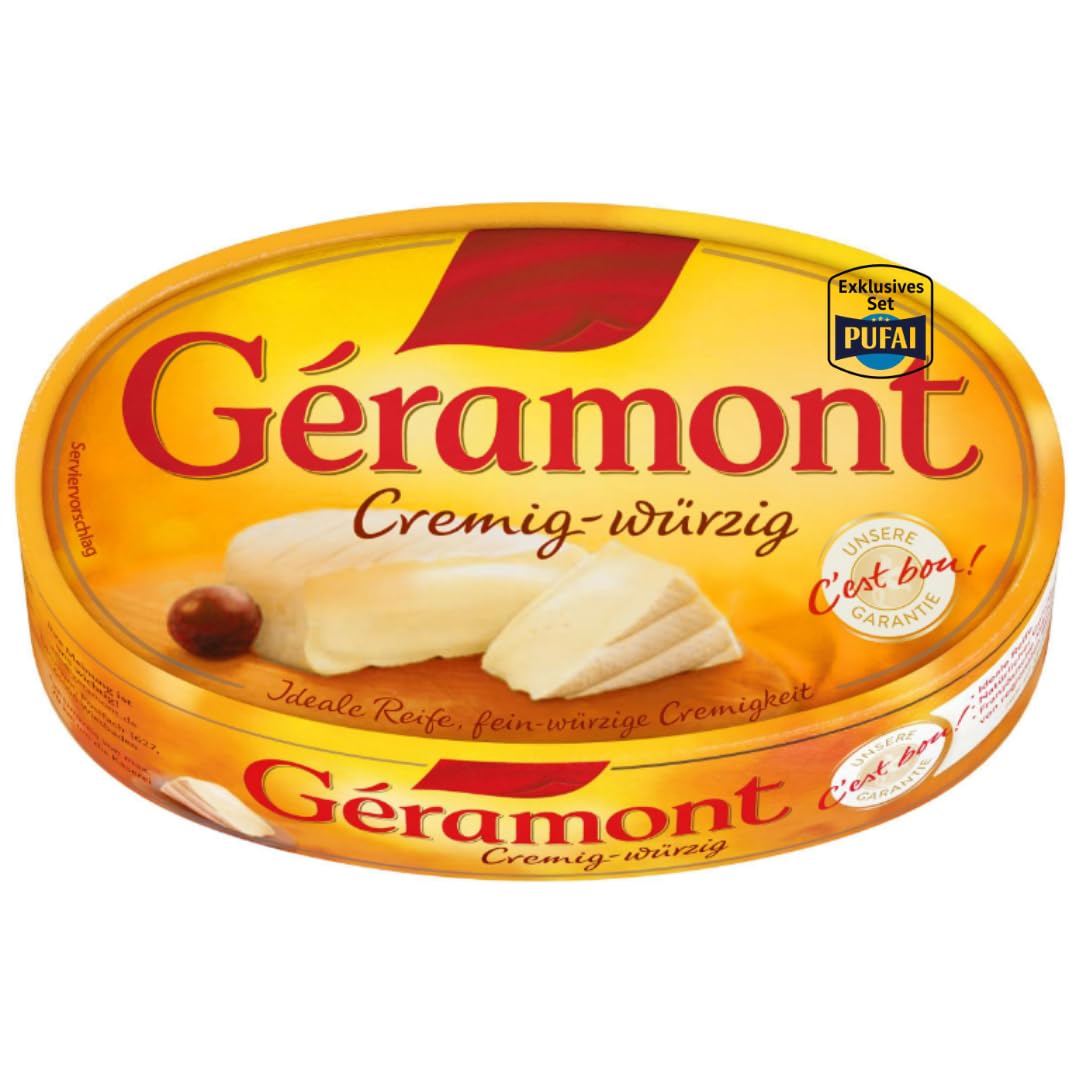 Géramont Weichkäse cremig-würzig – 200 g, 4er Pack | Französische Käsezubereitung aus Kuhmilch | Intensiver Geschmack & zarte Textur