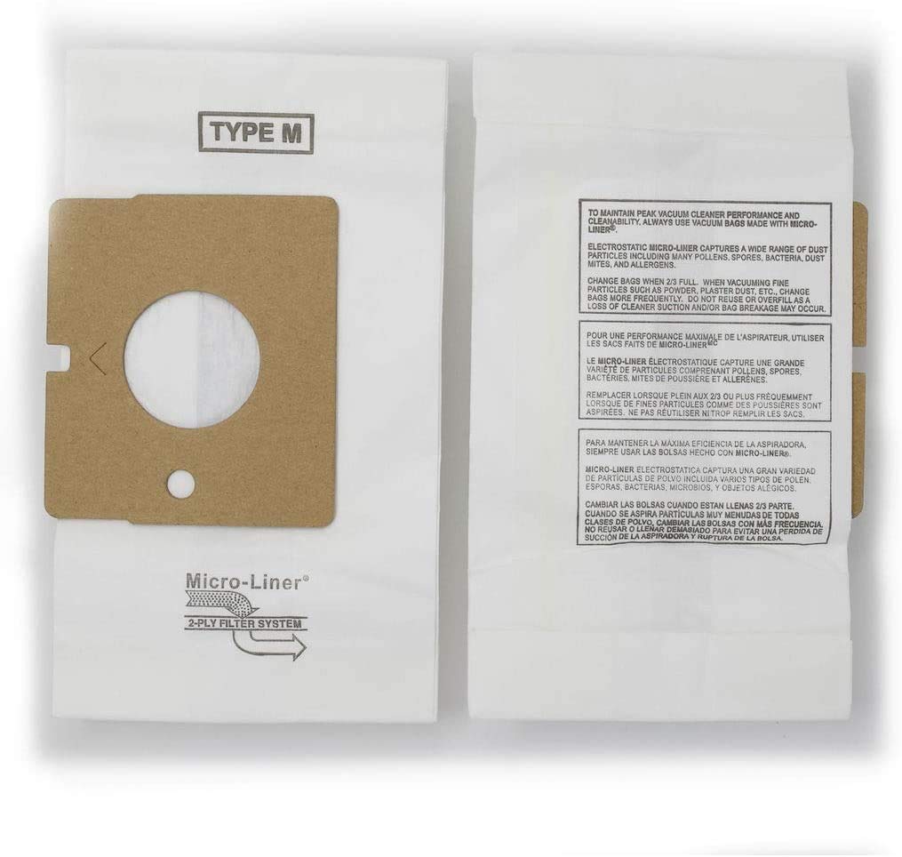 DVC Micro-Lined, Paper Replacement Bags For Kenmore Type M Blue Magic and LG Canister Vacuums - 3 Bags
