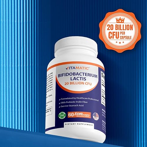 Miniatura 6 de Vitamatic Bifidobacterium lactis - 20 mil millones por cápsula DR - 60 unidades - Soporte digestivo - Fabricado con fibra prebiótica de inulina