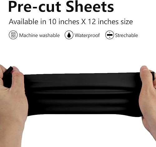 Miniatura 3 de Paquete de vinilo de transferencia de calor HTV negro paquete de 10 hojas de 12 x 10 pulgadas - Vinilo negro para planchar para camisetas, vinilo de